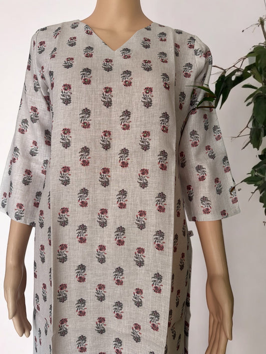 Gray cotton linen co ord set