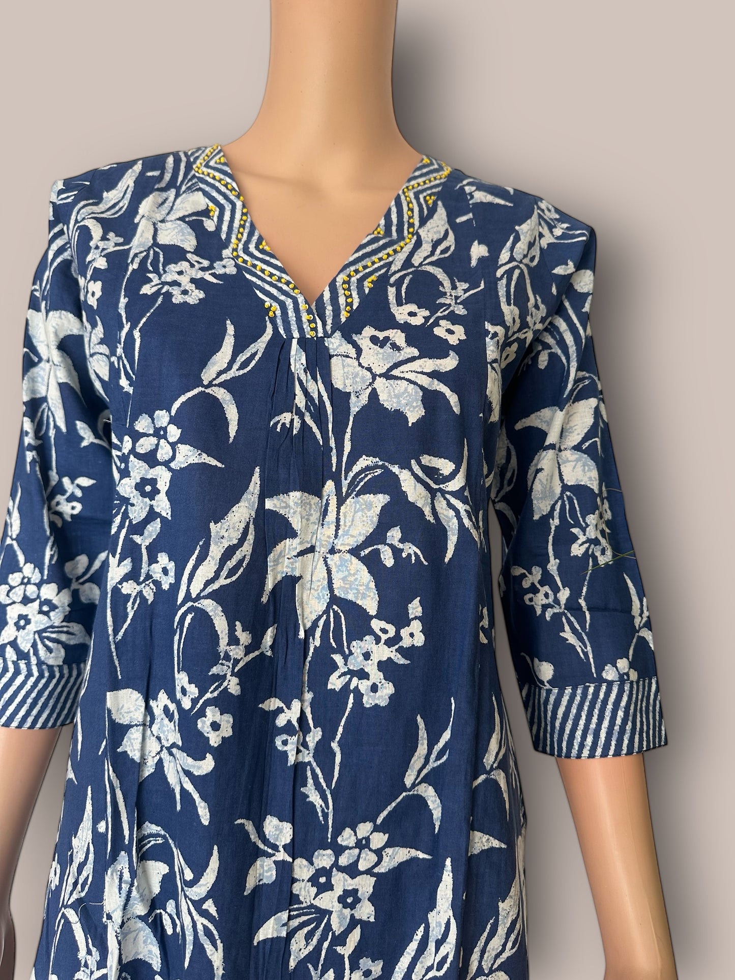 Indigo cotton printed co ord set