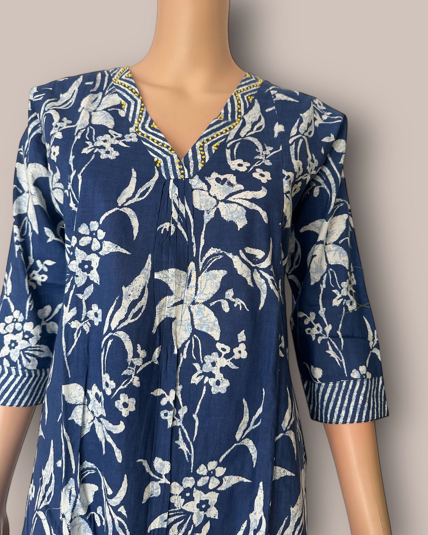 Indigo cotton printed co ord set