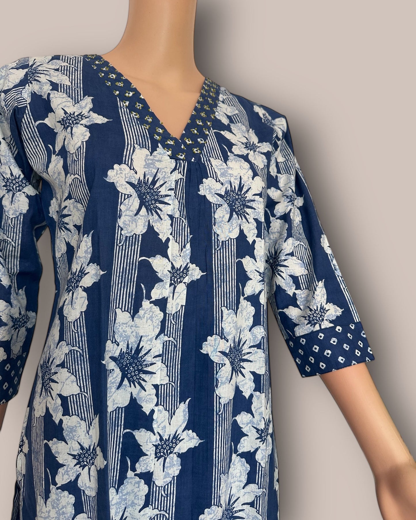 Indigo cotton printed co ord set