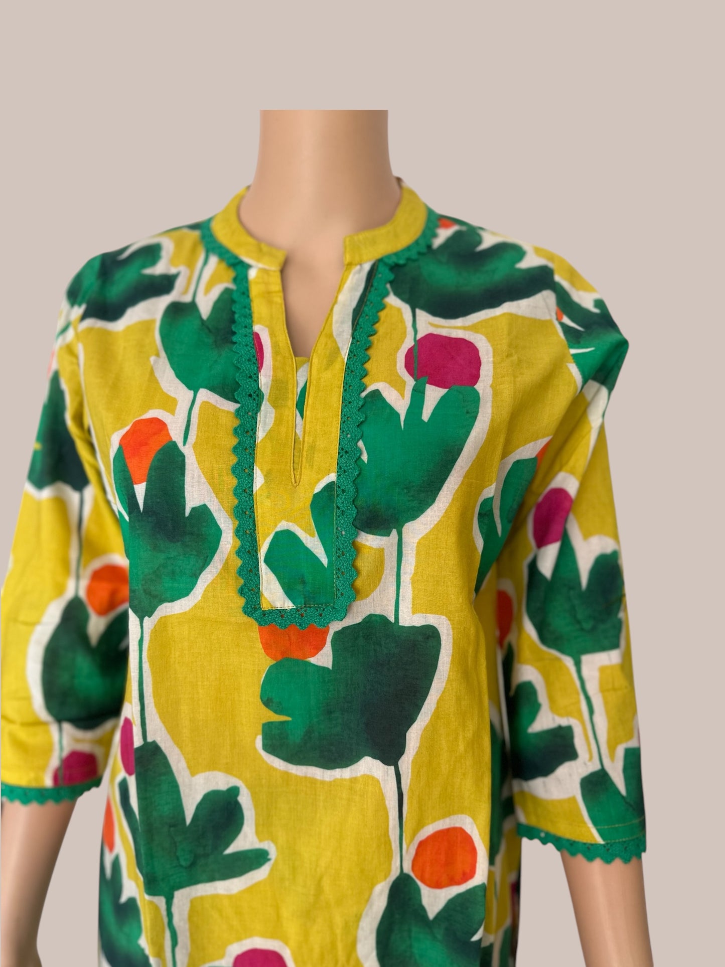 yellow botanical digital printed co ord set