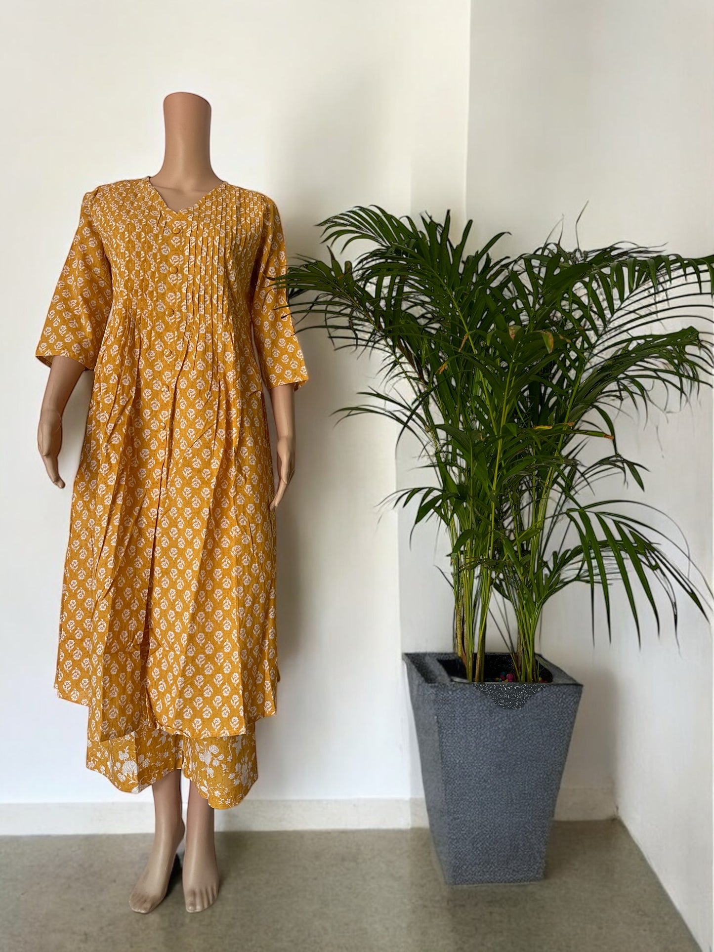 Yellow cotton 2 piece set