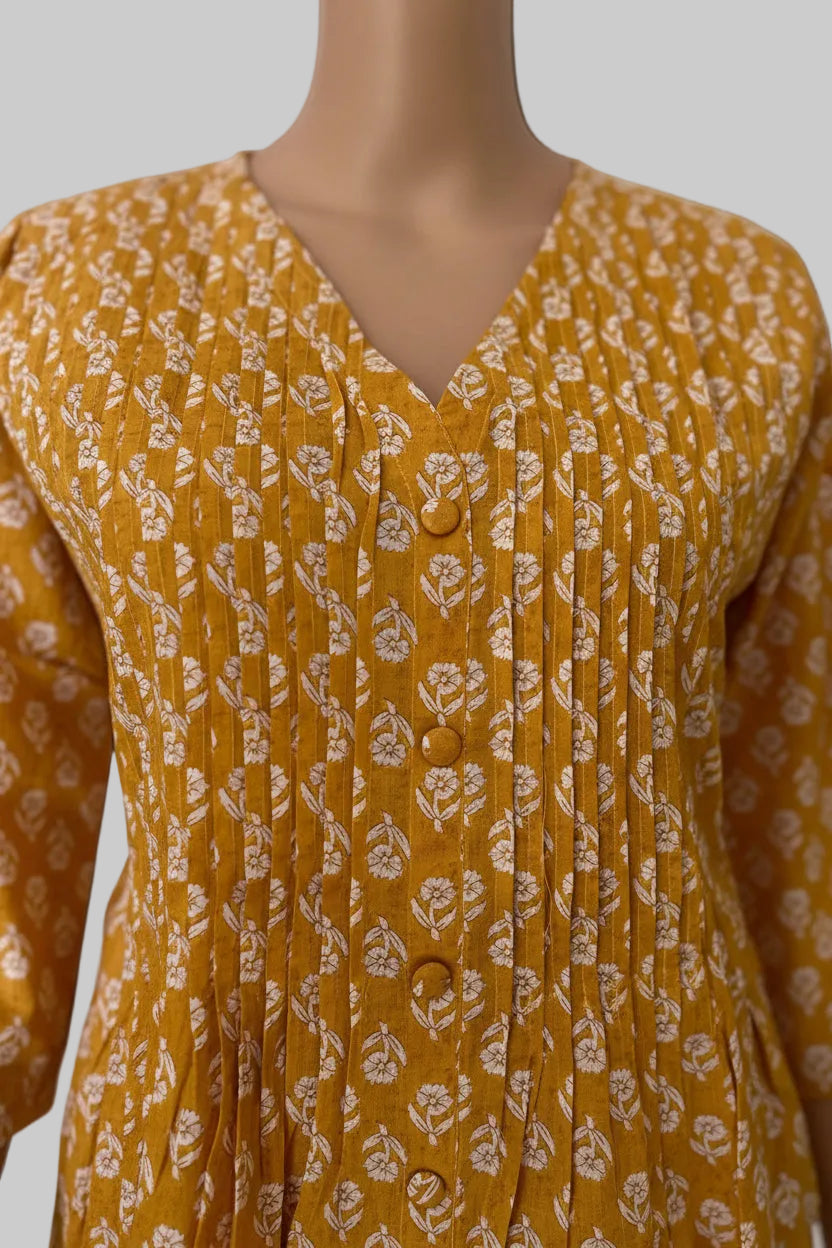 Yellow cotton 2 piece set