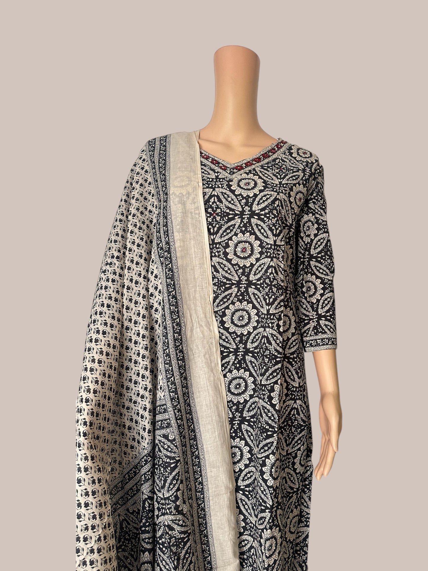 Black cotton printed Kurti sets