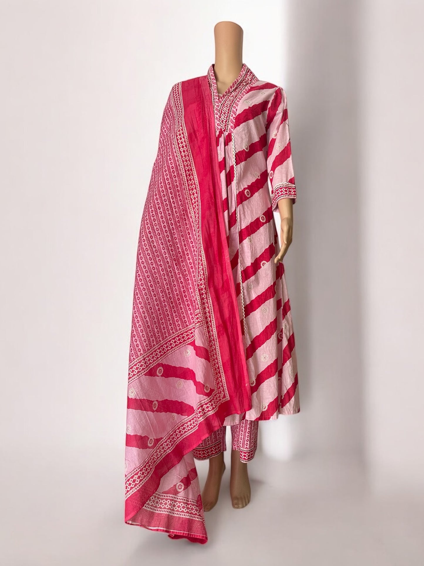 pink cotton printed Kurti sets