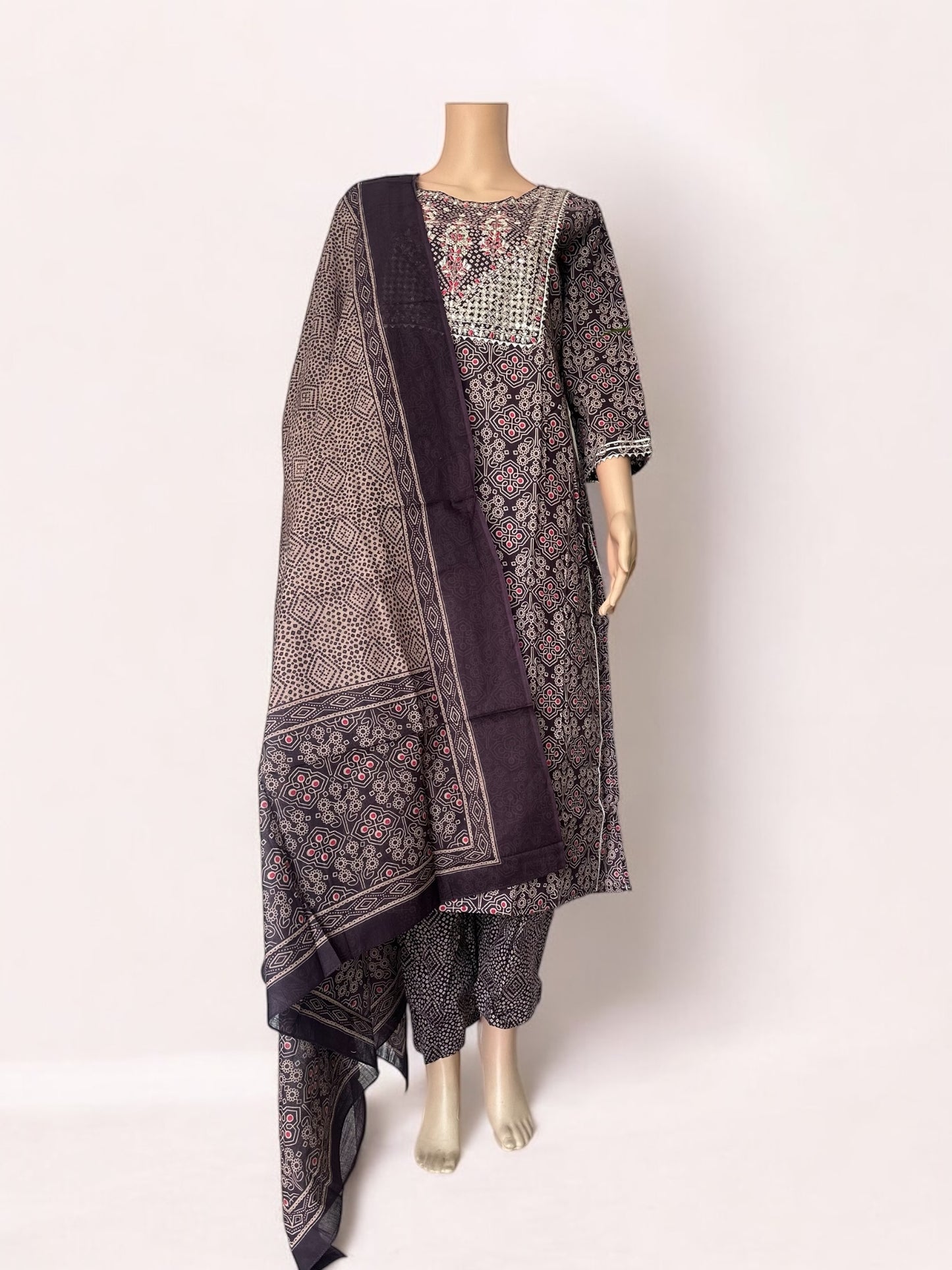 cotton printed straight Kurti set