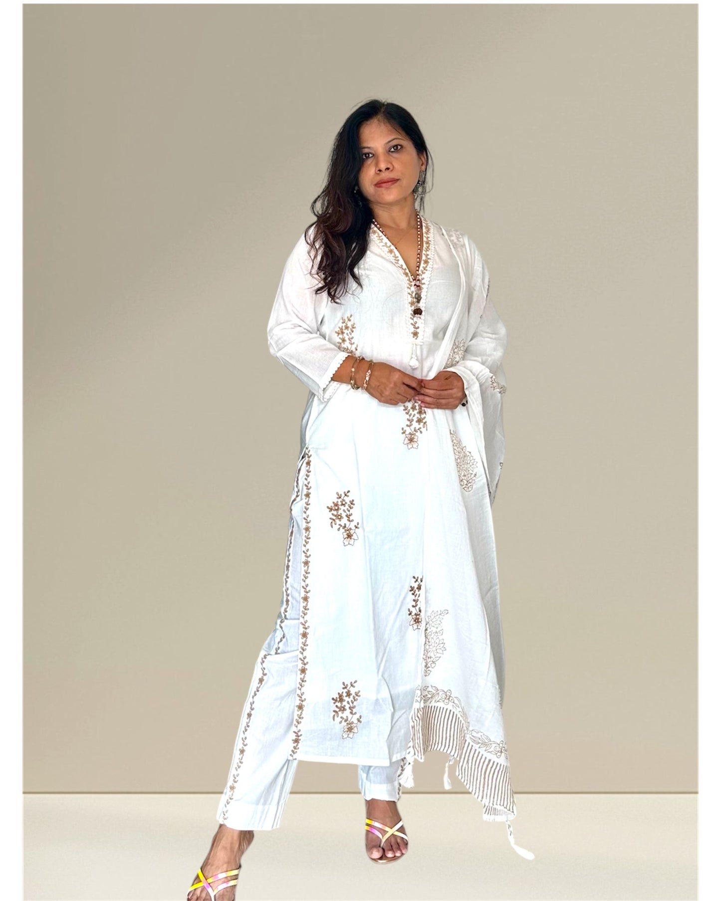 white pure cotton set
