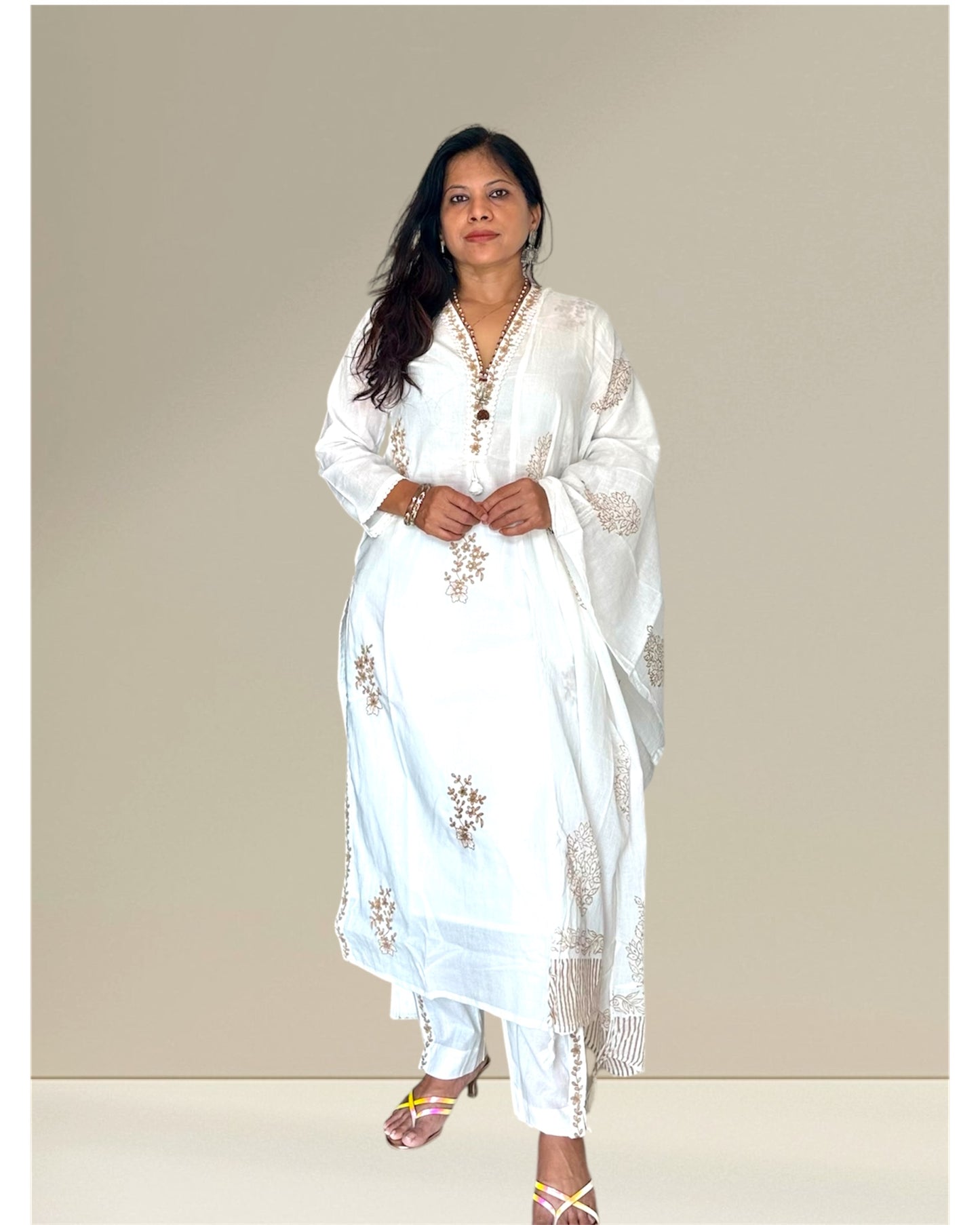 white pure cotton set