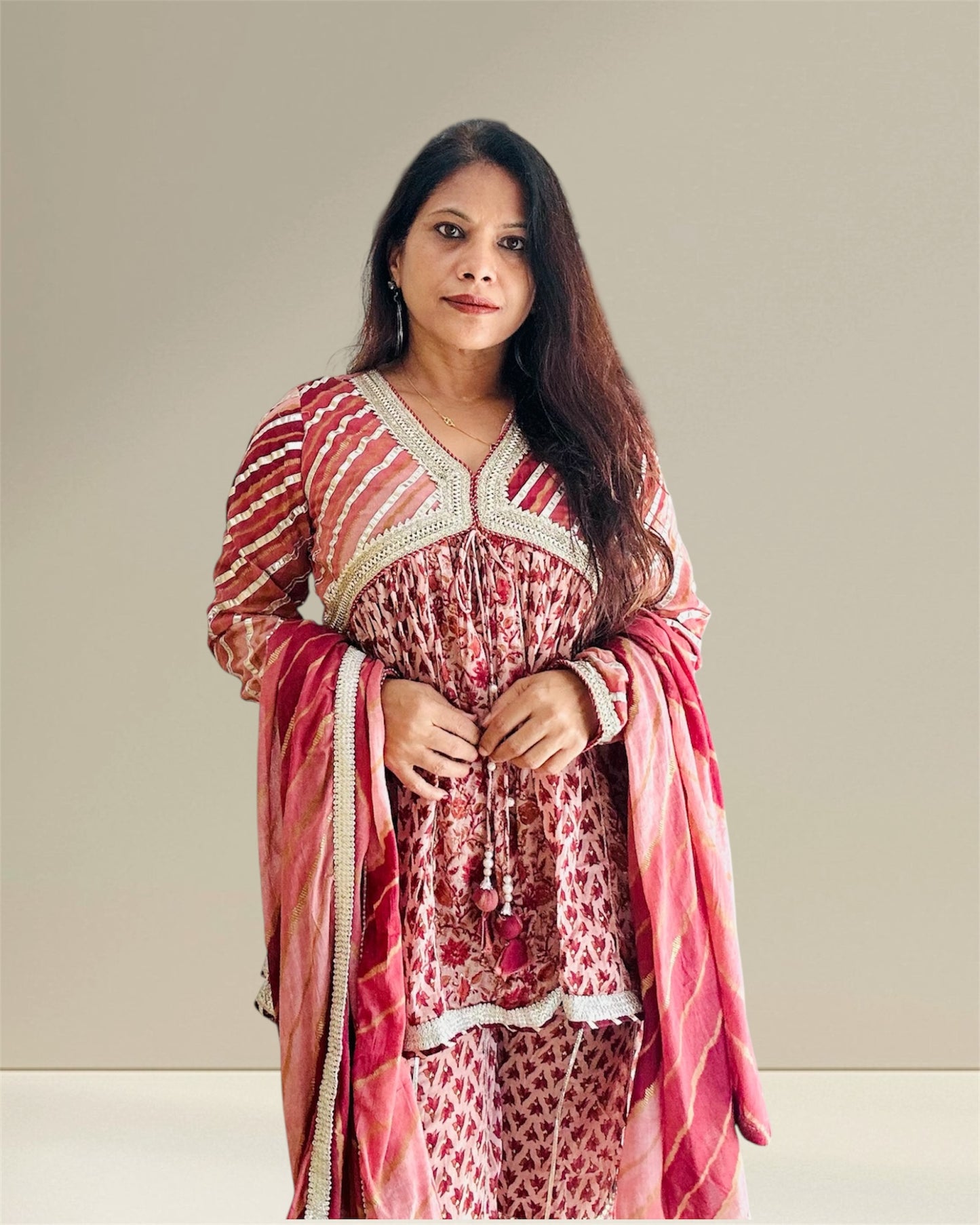 Cotton kurti with sharara set
