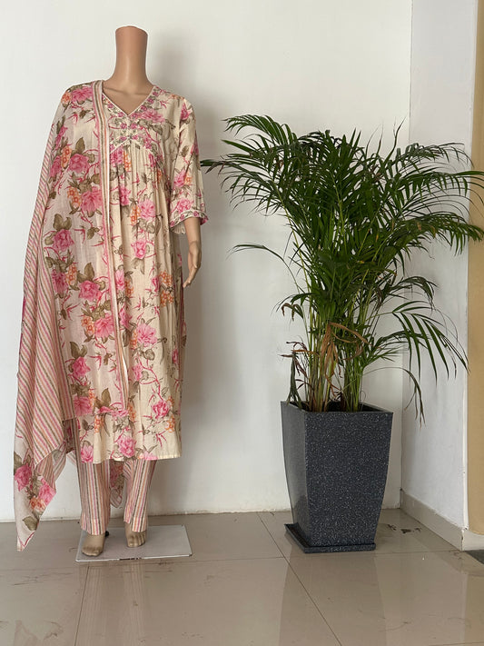 printed naira cut Kurti sets