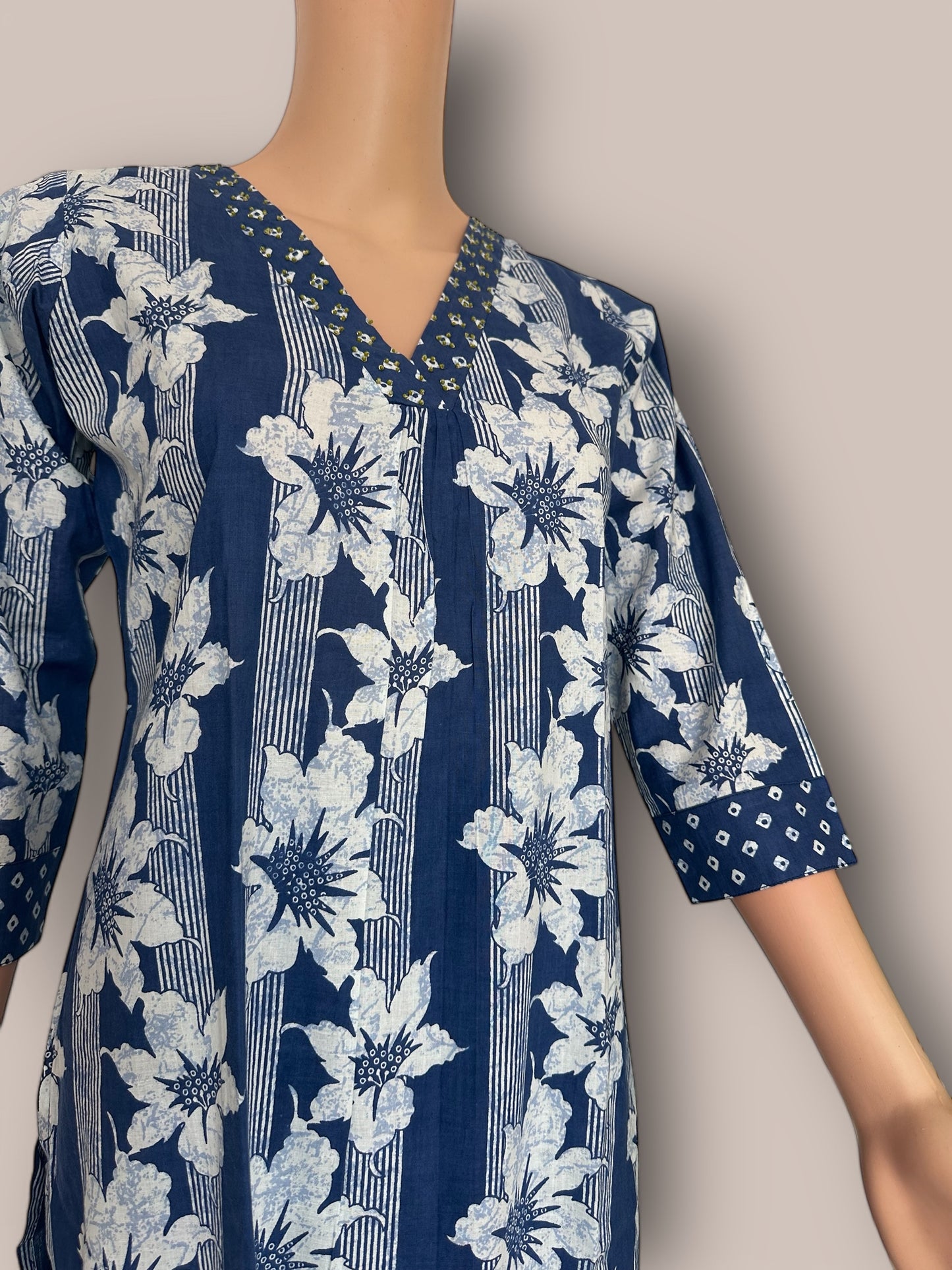 Indigo cotton printed co ord set