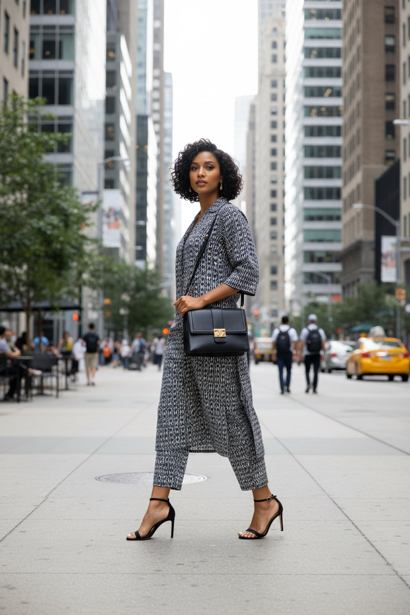 Blue cotton block printed co old set