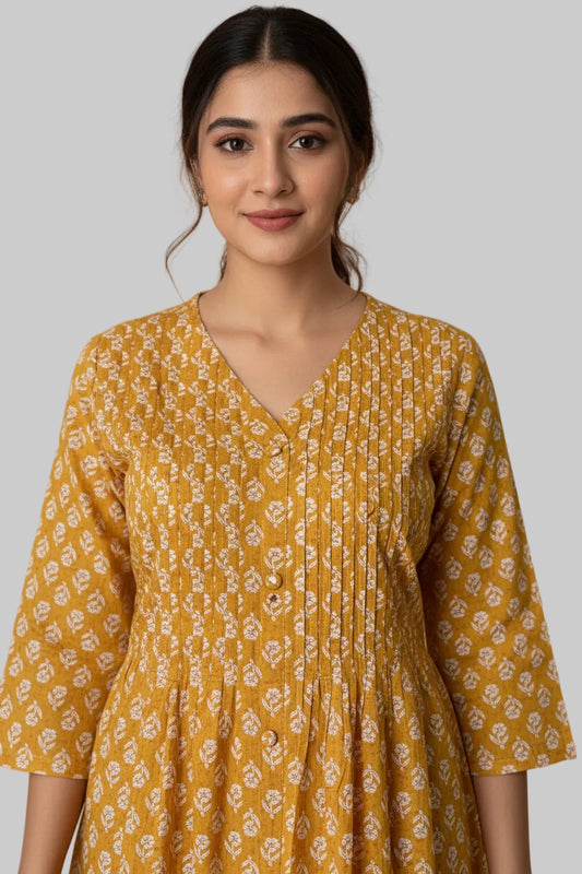Yellow cotton 2 piece set