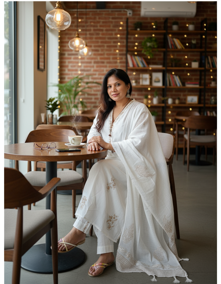 white pure cotton set