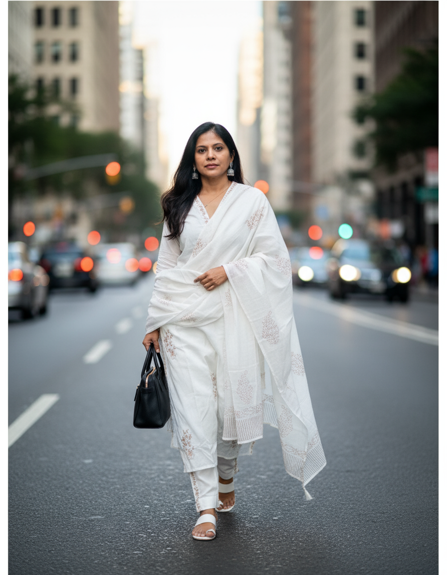 white pure cotton set